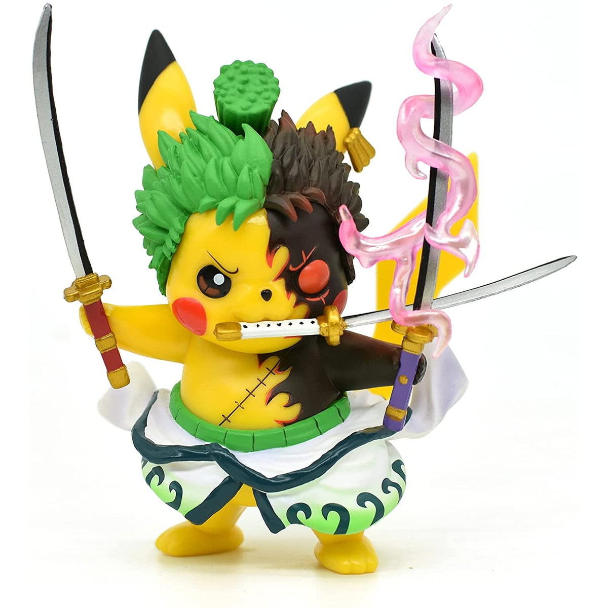 Pikachu figure dressed as Roronoa Zoro, 10cm