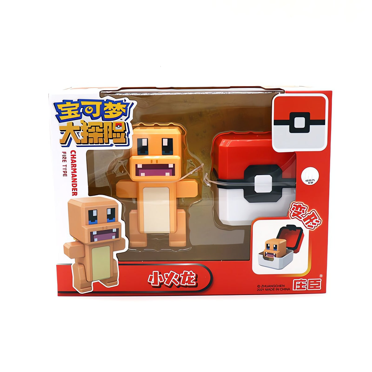 Pixel-style Pokémon figure with a square Poké Ball – photo 2