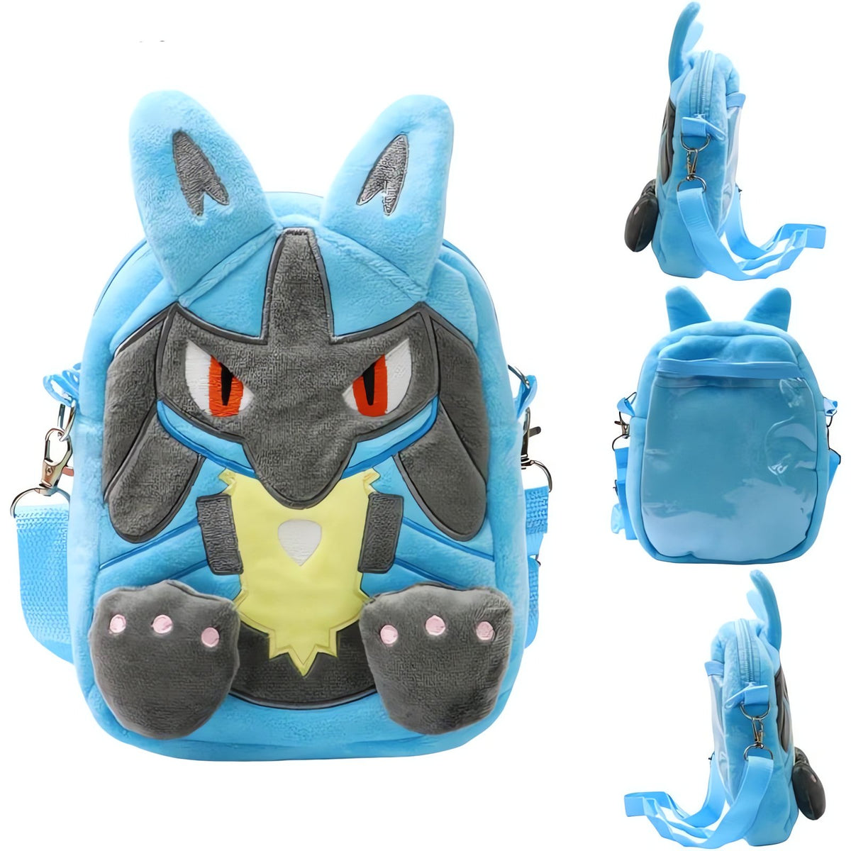 Plush crossbody bag shaped like a Pokémon
