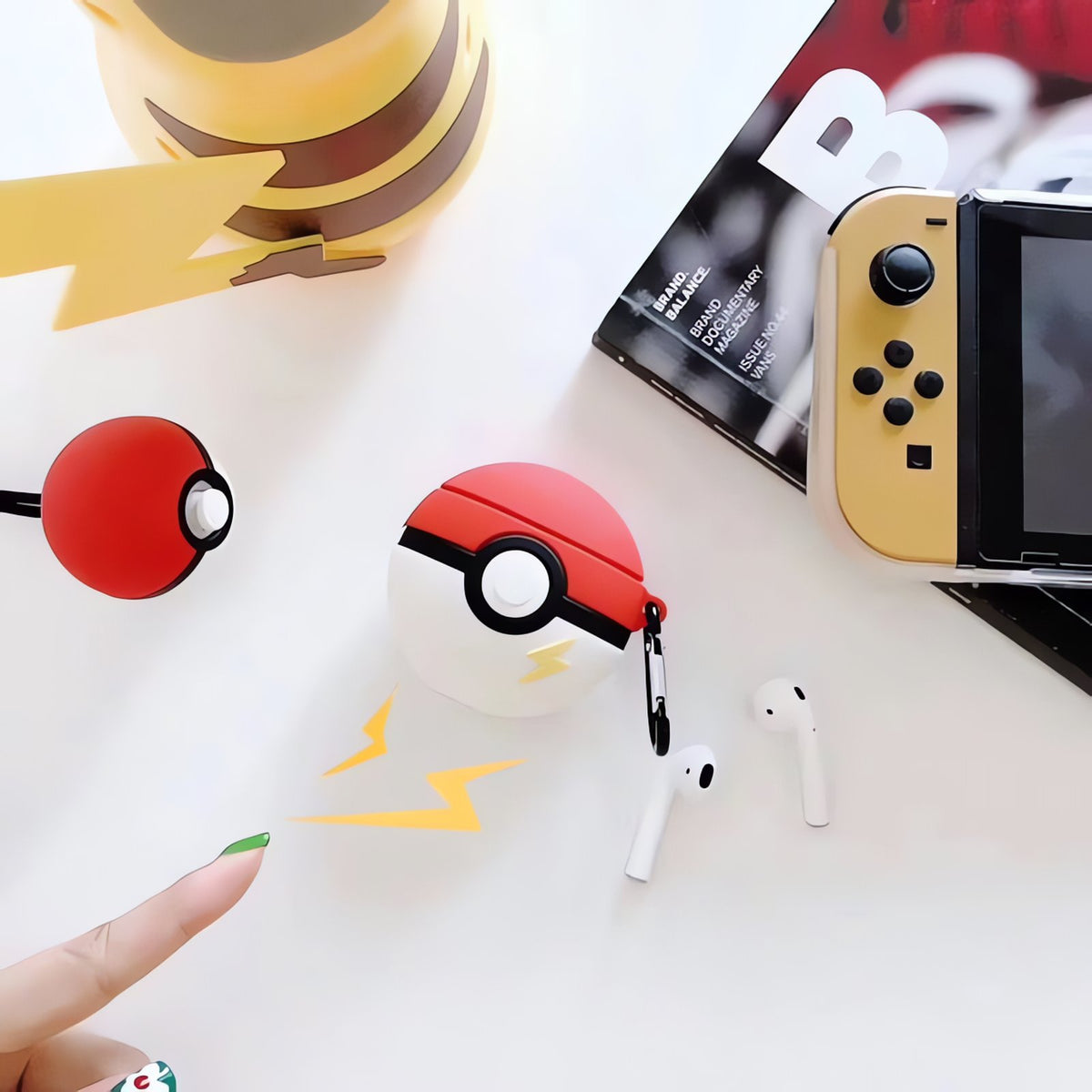 Poké Ball style silicone AirPods case – AirPods 1 & 2 – Design 3