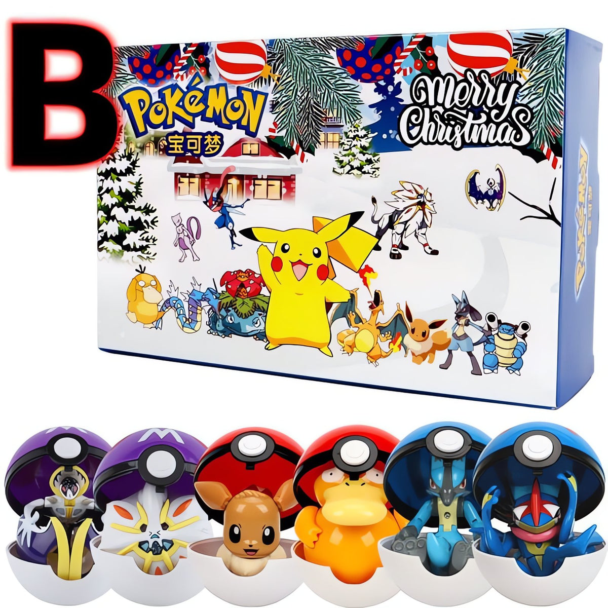 Poké Ball Christmas set with six balls – Christmas B