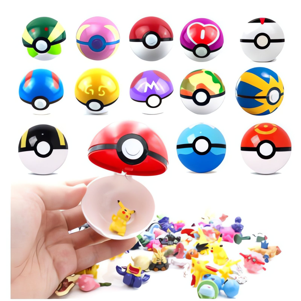 Collection of 13 Master Ball Poké Balls with figures – photo 5