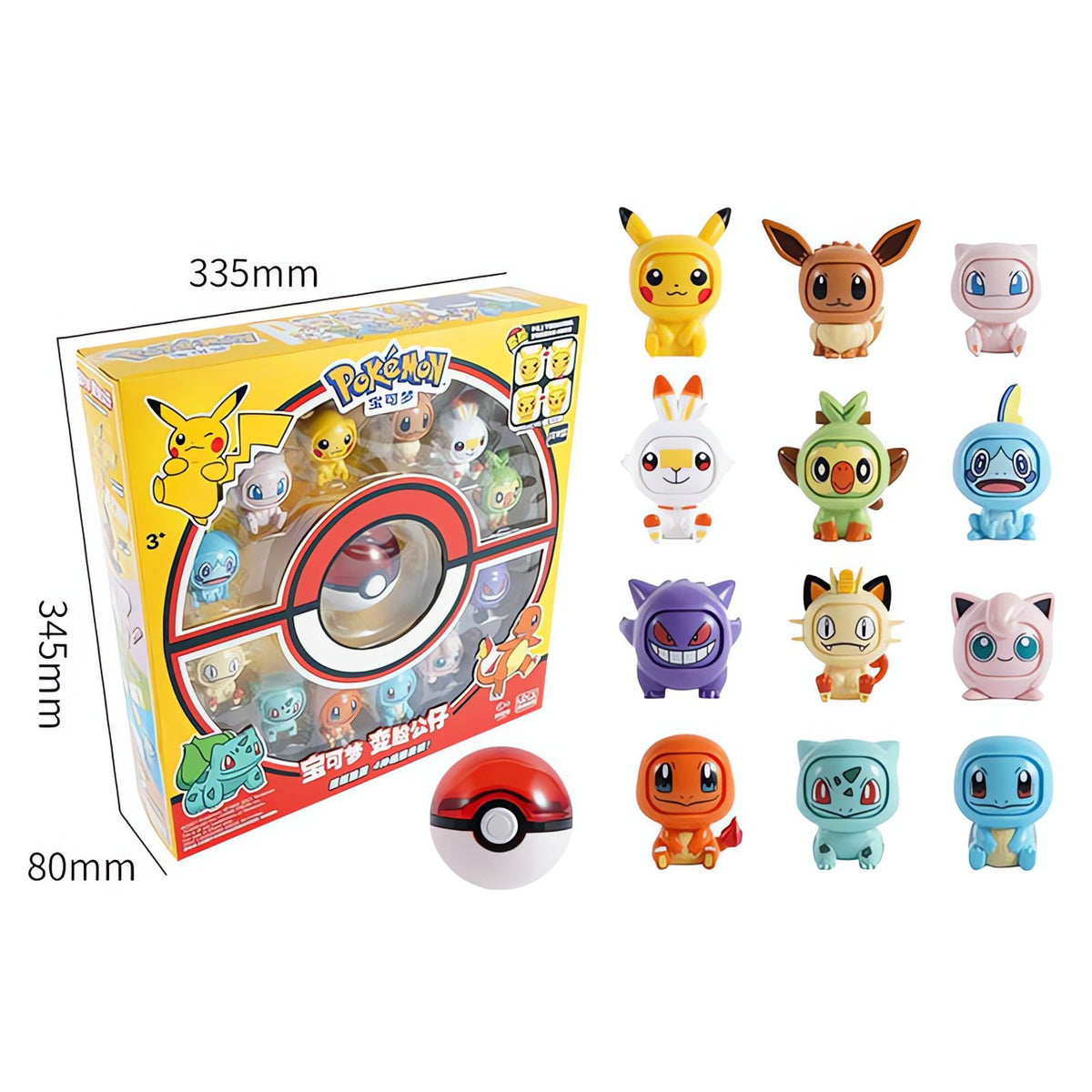 Poké Ball with face-changing Pokémon figure – 12 Figures and 1 Poké Ball