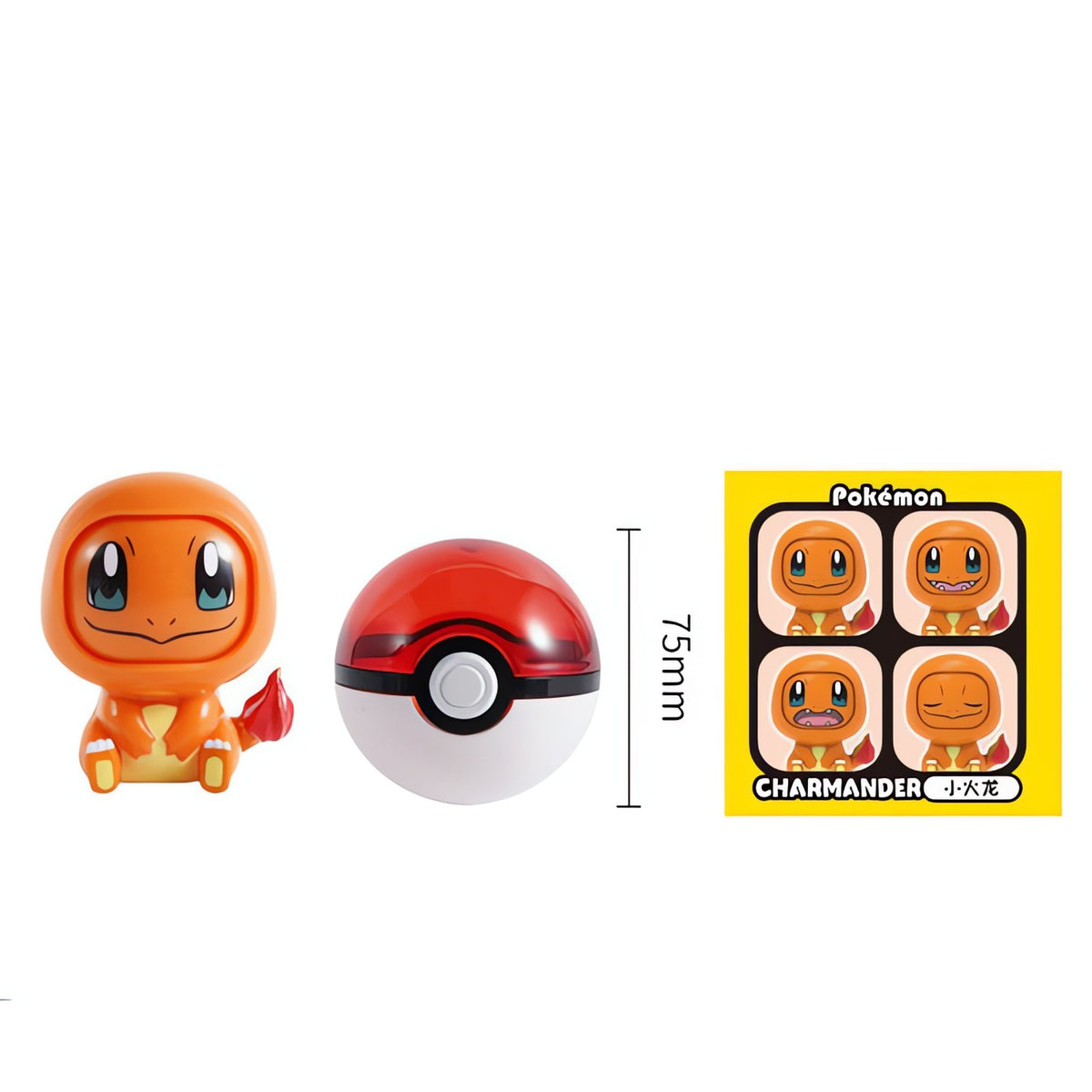 Poké Ball with face-changing Pokémon figure – Charmander