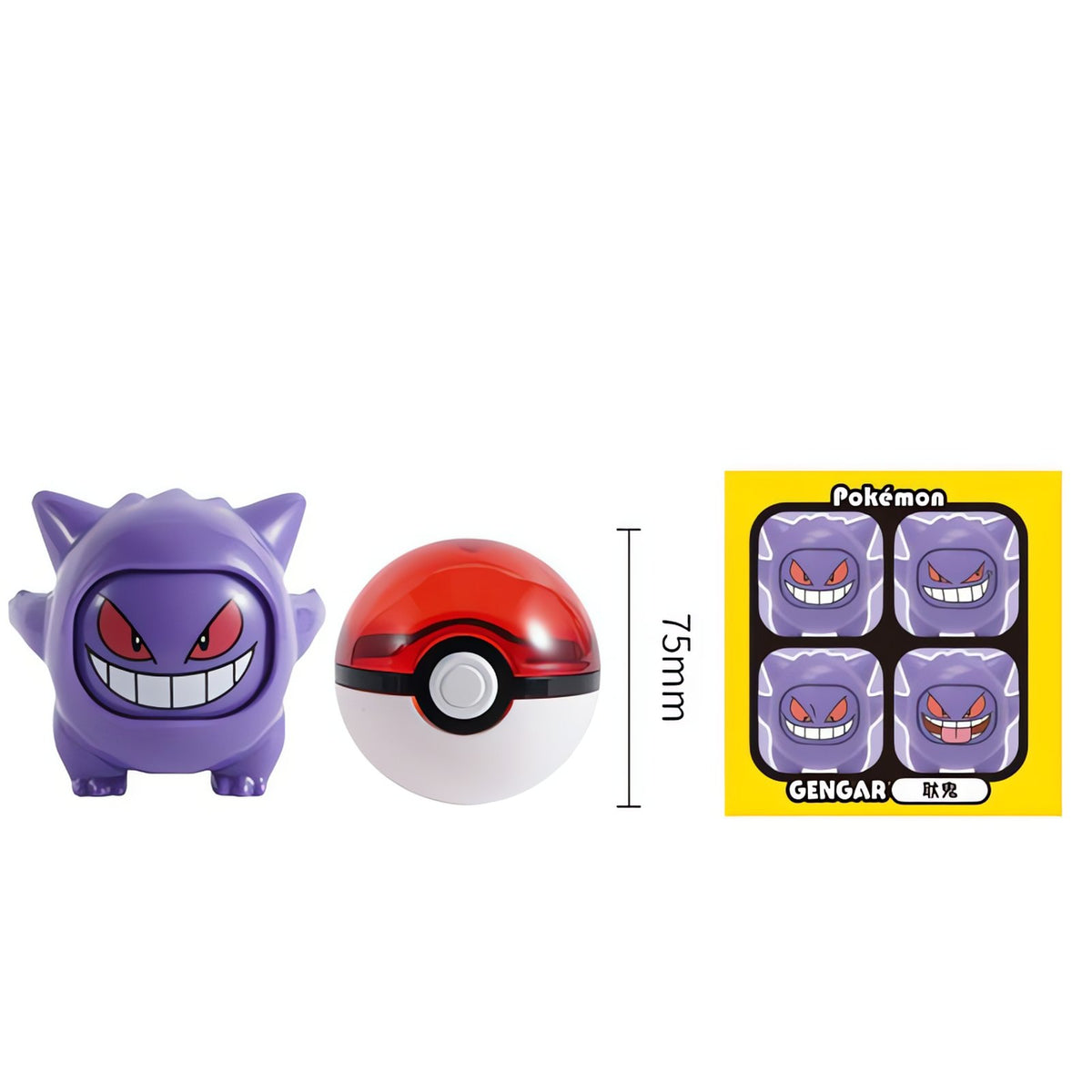 Poké Ball with face-changing Pokémon figure – Gengar