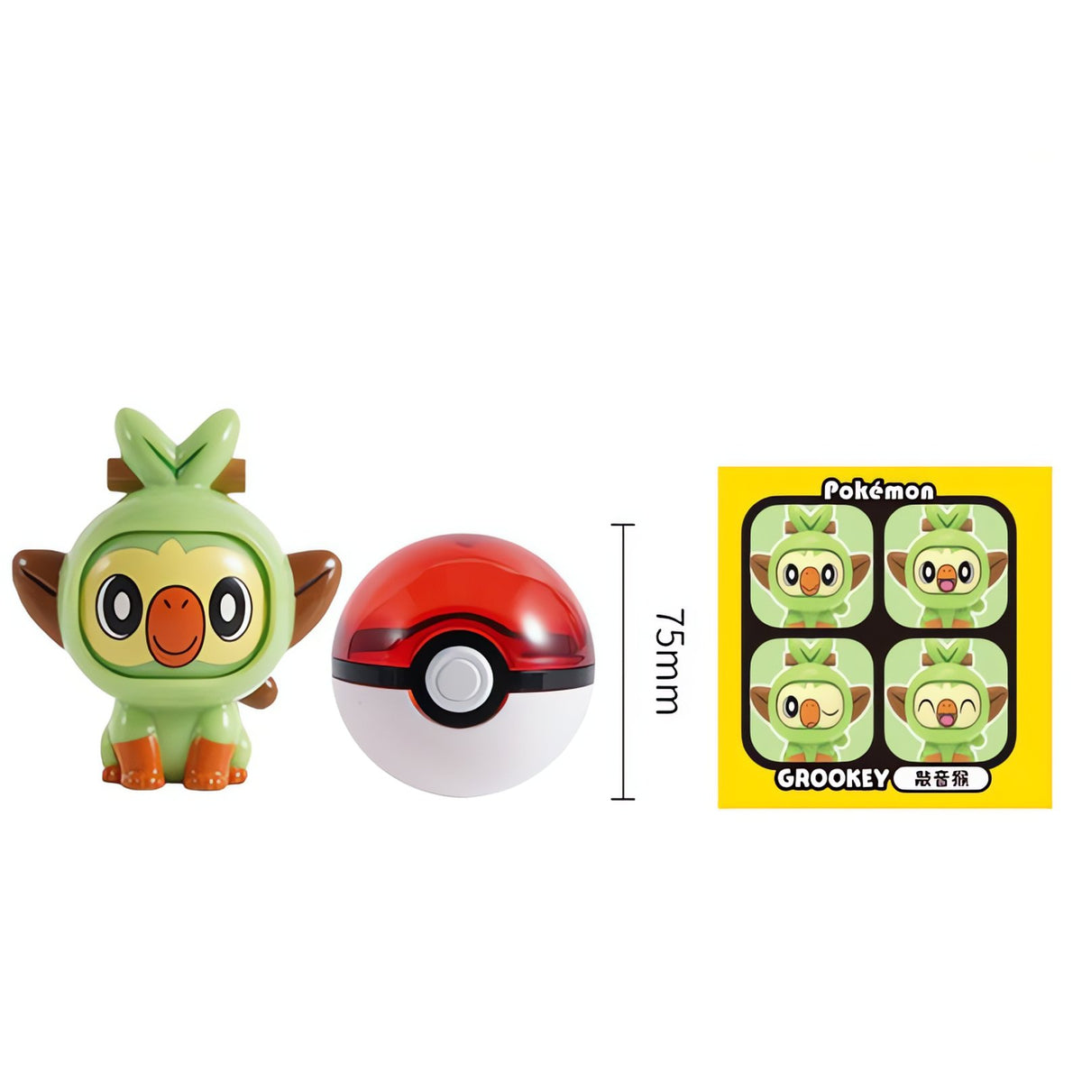 Poké Ball with face-changing Pokémon figure – Grookey