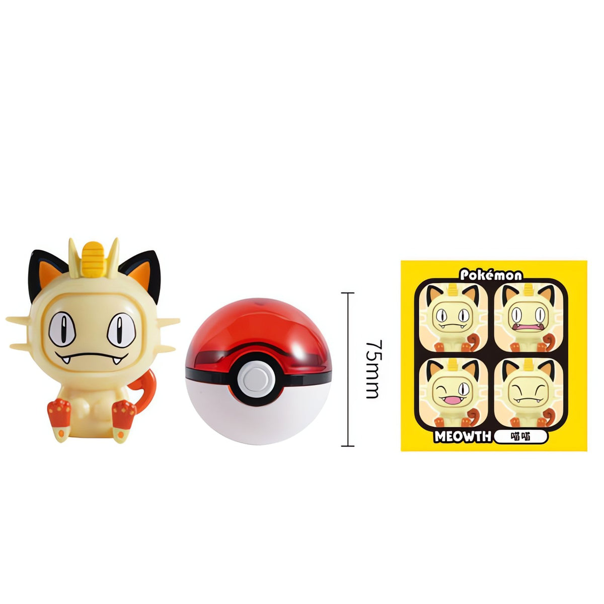 Poké Ball with face-changing Pokémon figure – Meowth