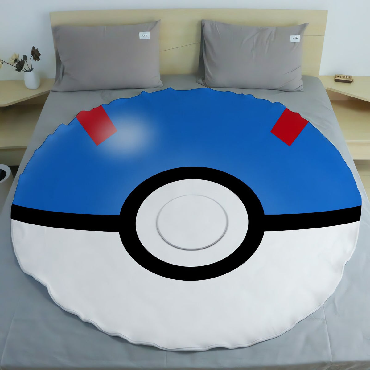 Round Poké Ball flannel blanket, 150cm – 2