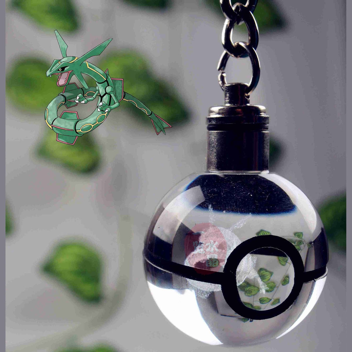 Glass Poké Ball keyring with engraved Pokémon – photo 11