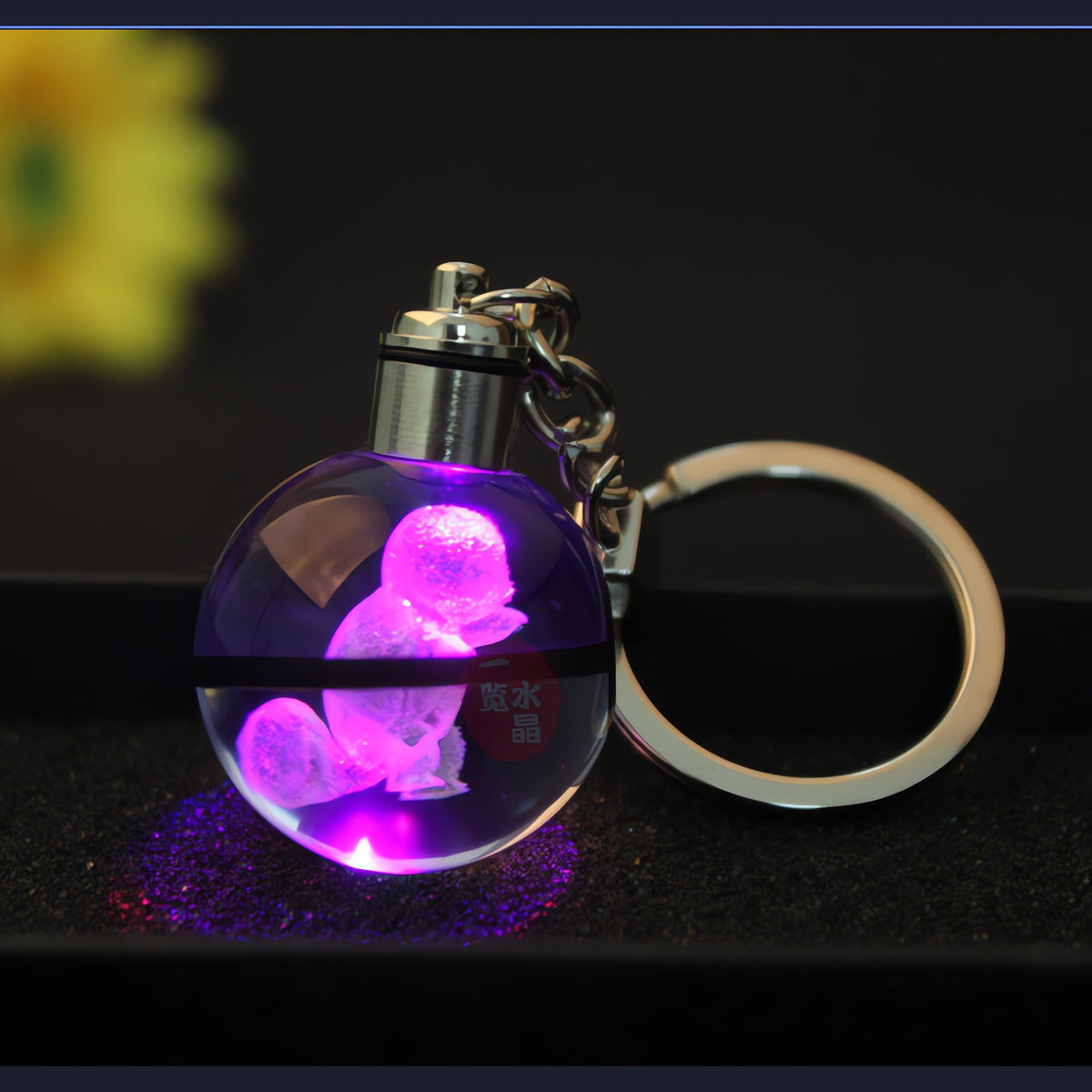 Glass Poké Ball keyring with engraved Pokémon – photo 14