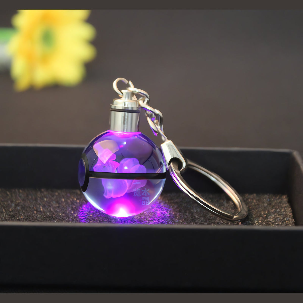Glass Poké Ball keyring with engraved Pokémon – photo 15