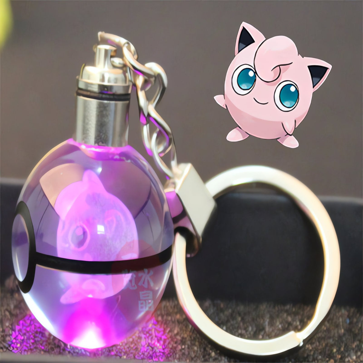 Glass Poké Ball keyring with engraved Pokémon – photo 22