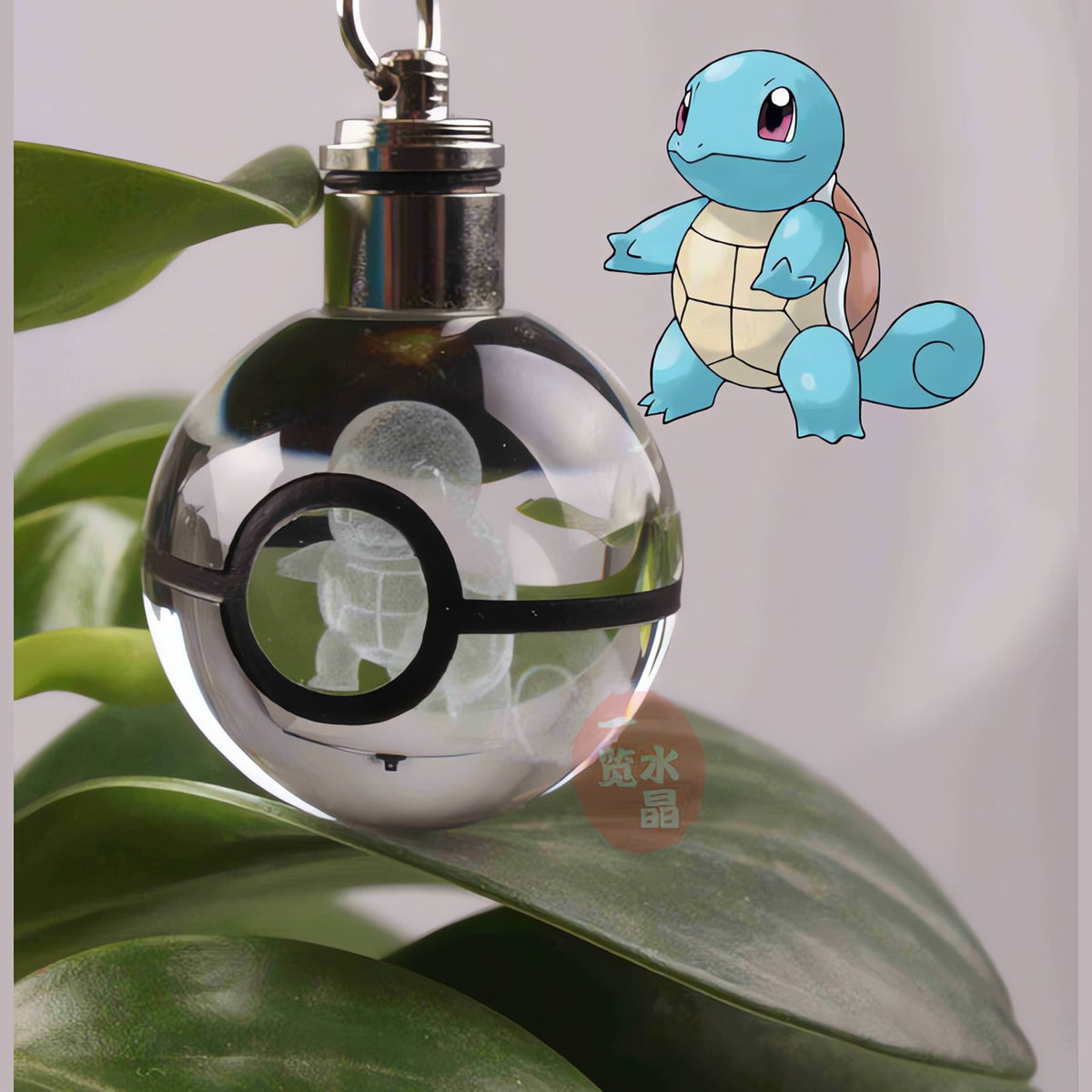 Glass Poké Ball keyring with engraved Pokémon – photo 23
