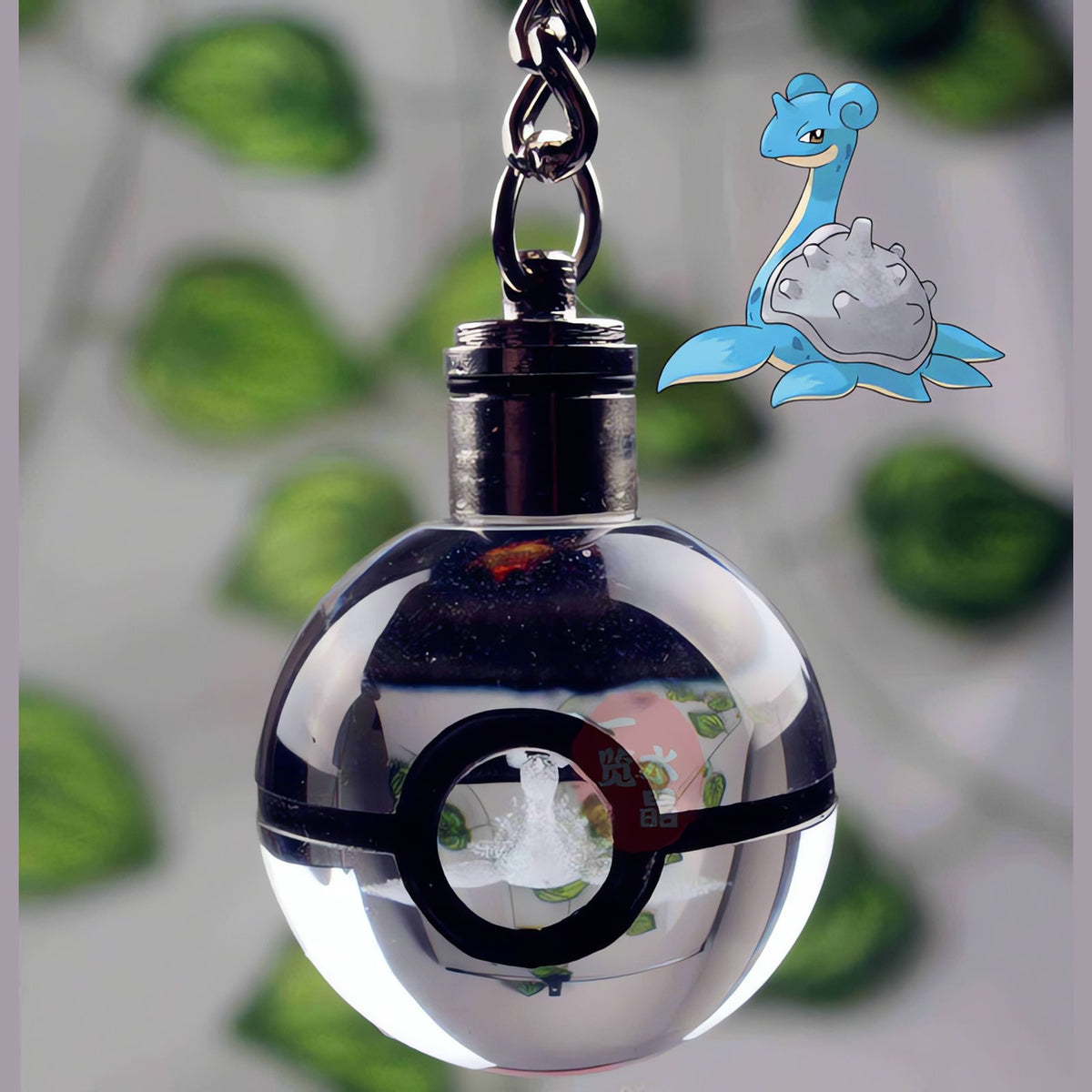 Glass Poké Ball keyring with engraved Pokémon – photo 26