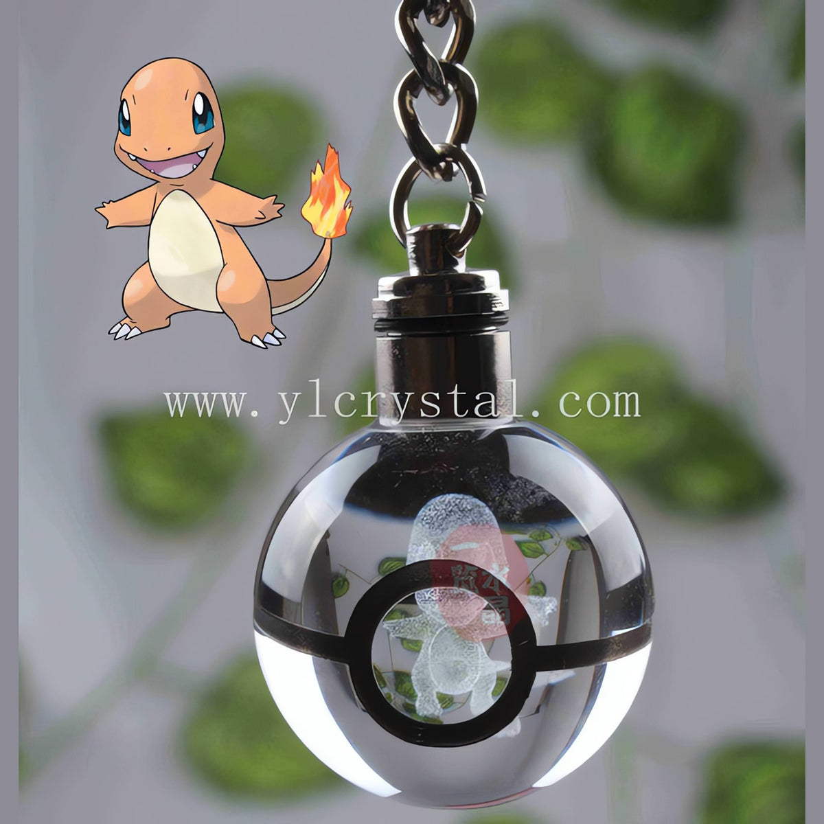 Glass Poké Ball keyring with engraved Pokémon – photo 42