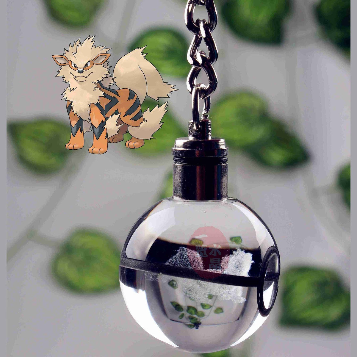 Glass Poké Ball keyring with engraved Pokémon – photo 49