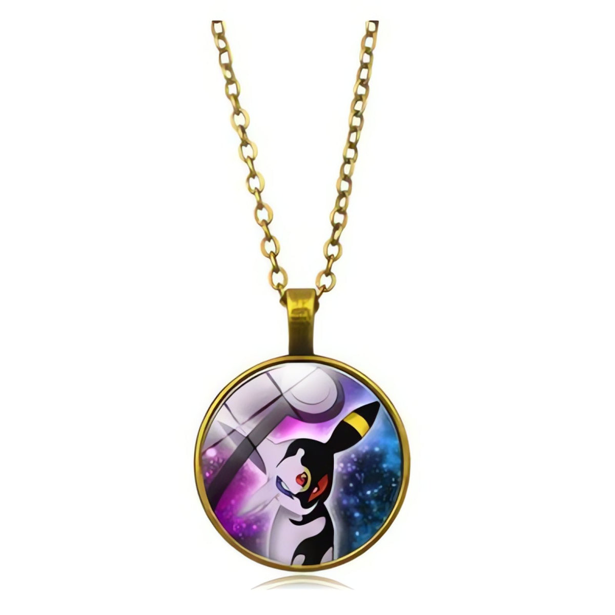 Poké Ball pendant necklace on a metal chain – 10