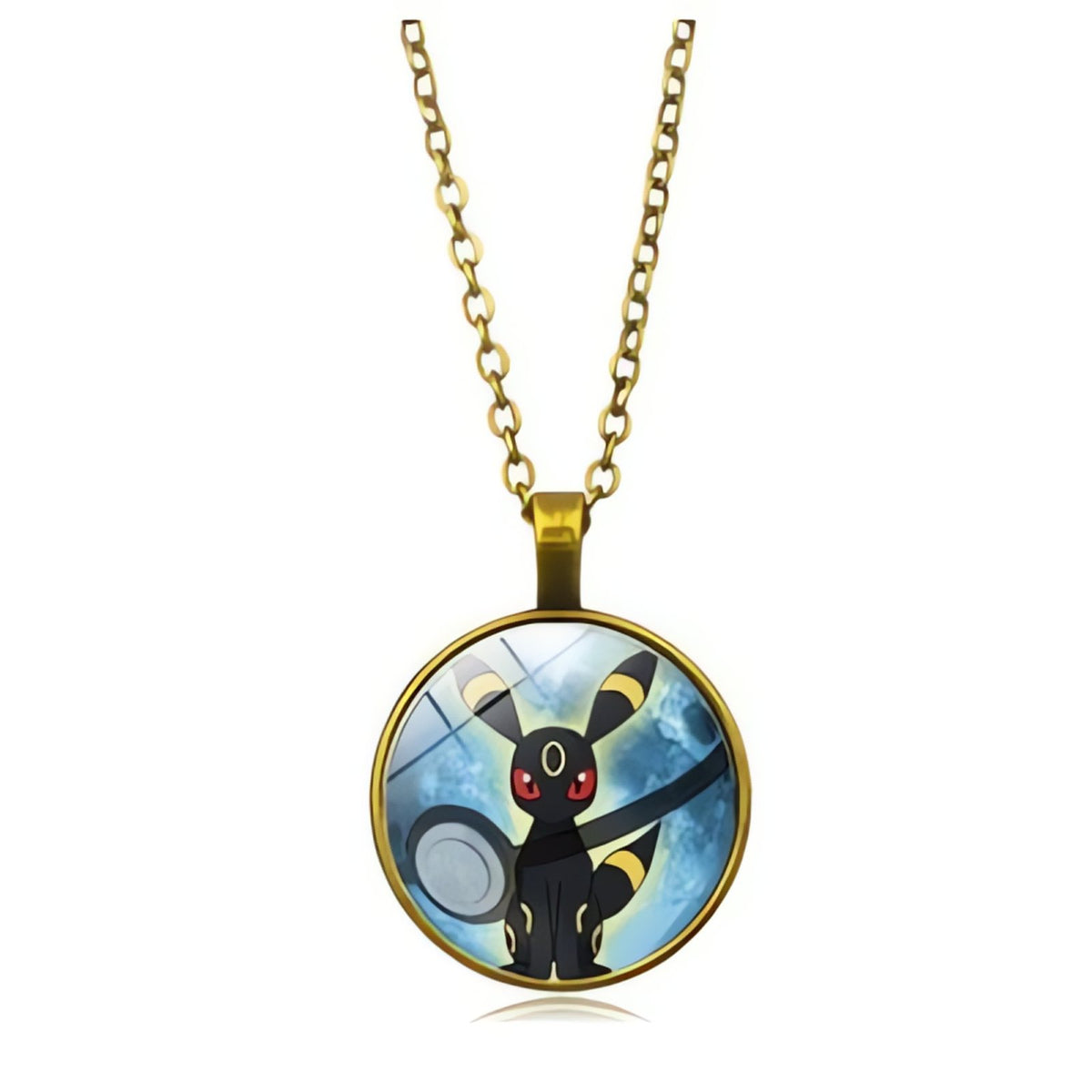 Poké Ball pendant necklace on a metal chain – 12