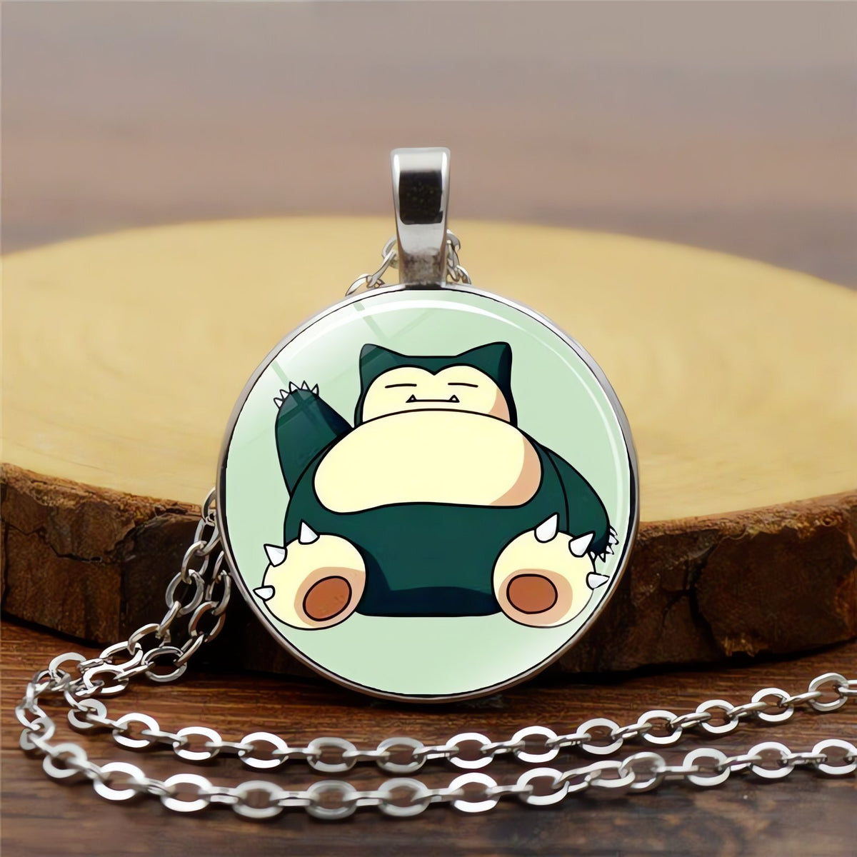 Poké Ball pendant necklace on a metal chain – photo 15