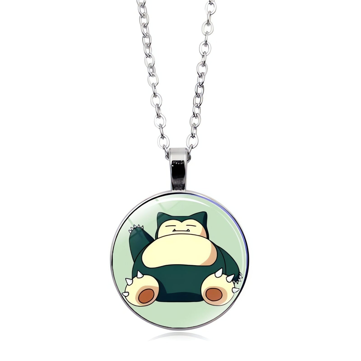Poké Ball pendant necklace on a metal chain – Snorlax 1