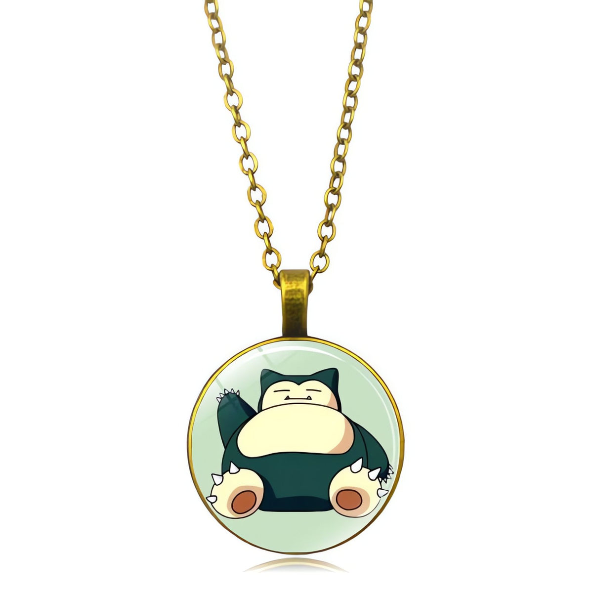 Poké Ball pendant necklace on a metal chain – Snorlax 3