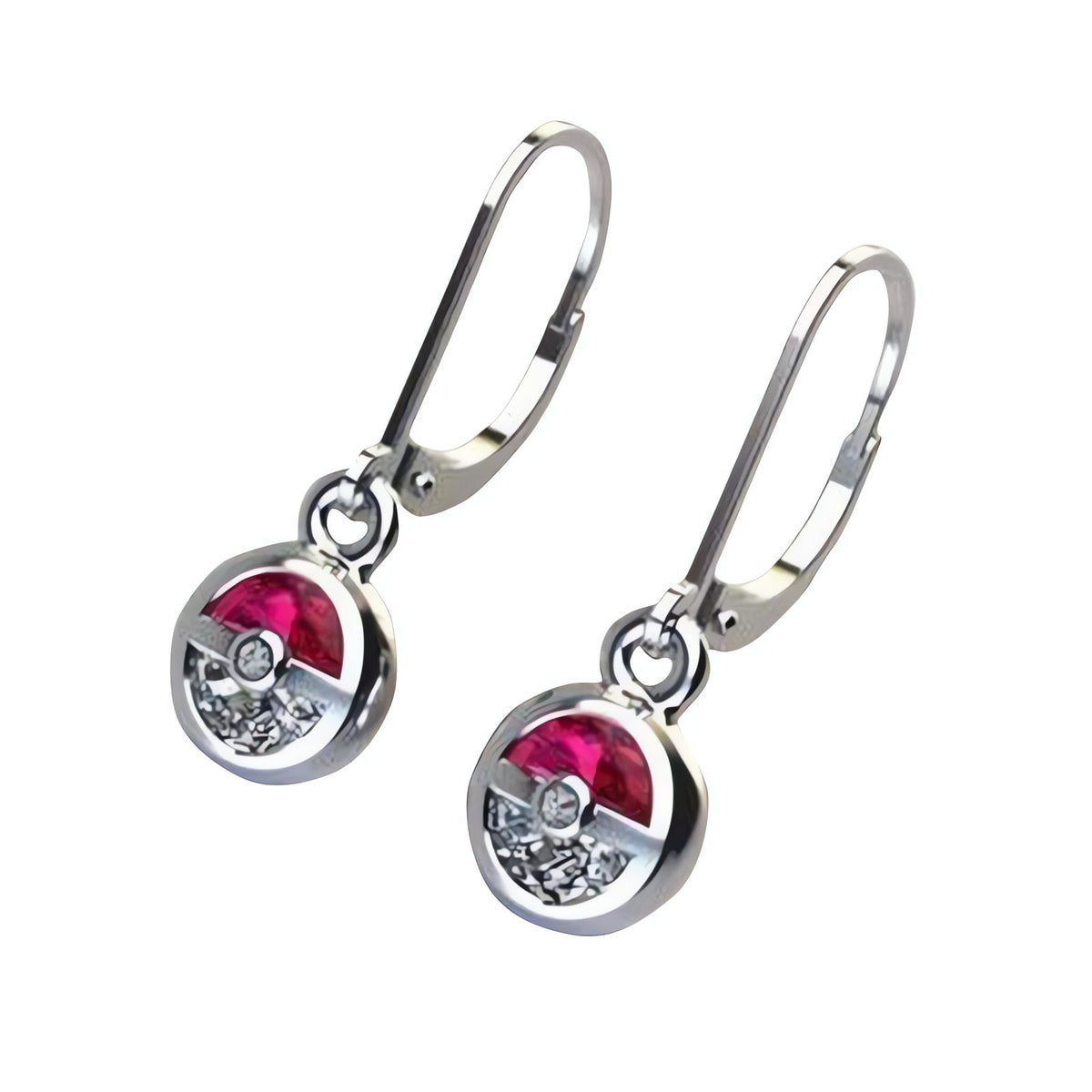 Silver Poké Ball stud earrings