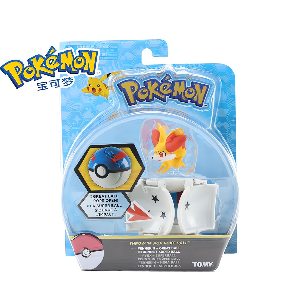Poké Ball with Pokémon figure, 7cm – Fennekin