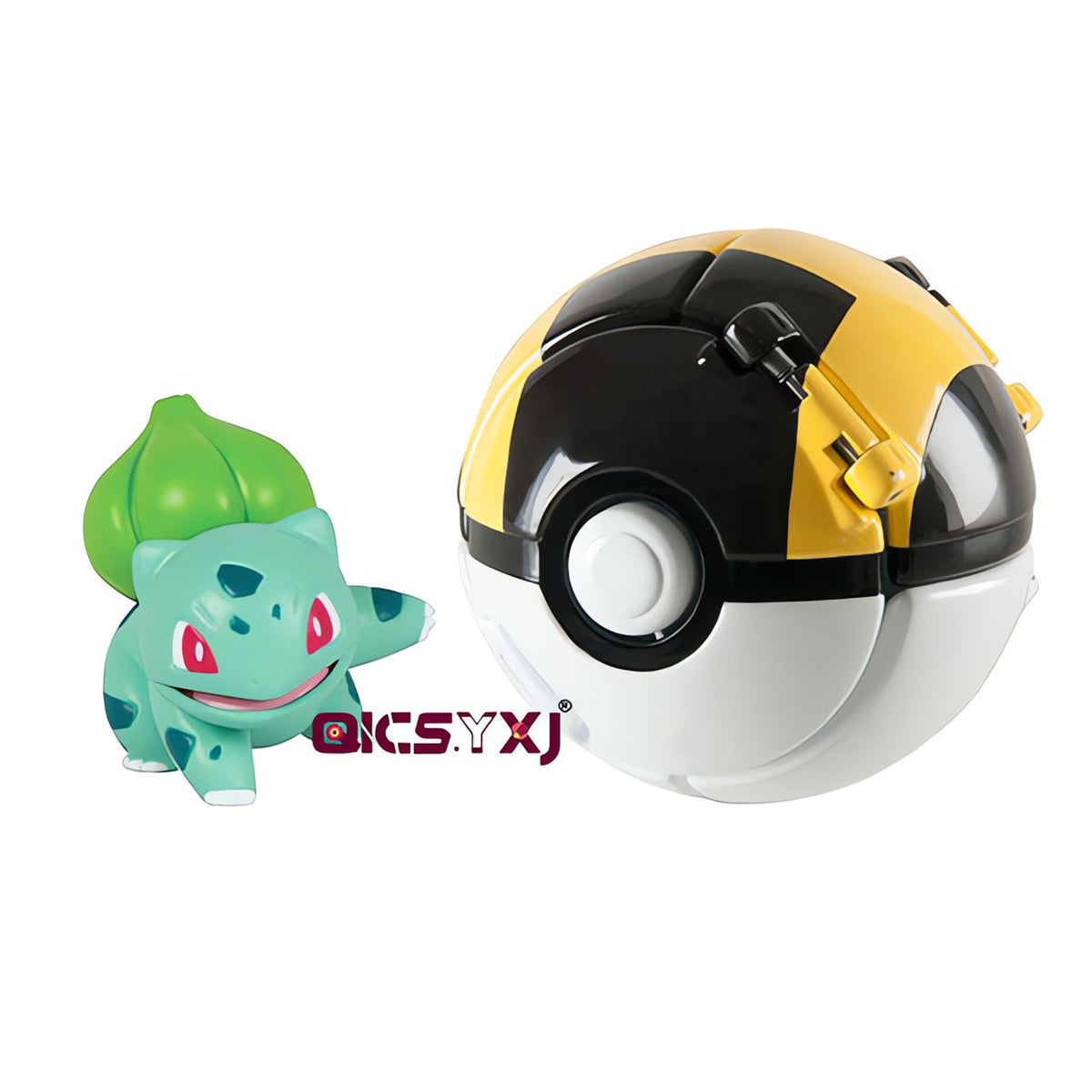 Poké Ball with a mini Pokémon figure – Bulbasaur