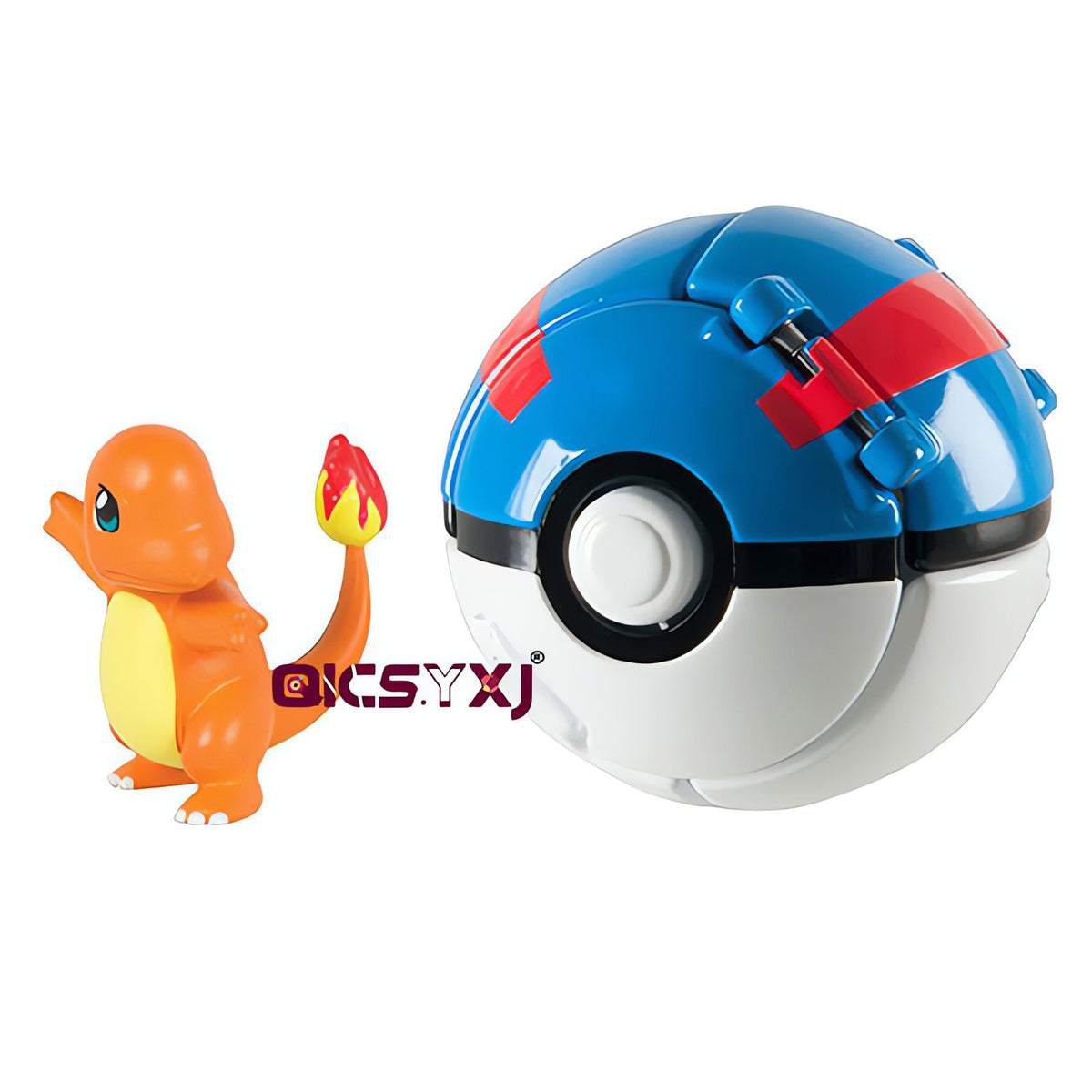 Poké Ball with a mini Pokémon figure – Charmander