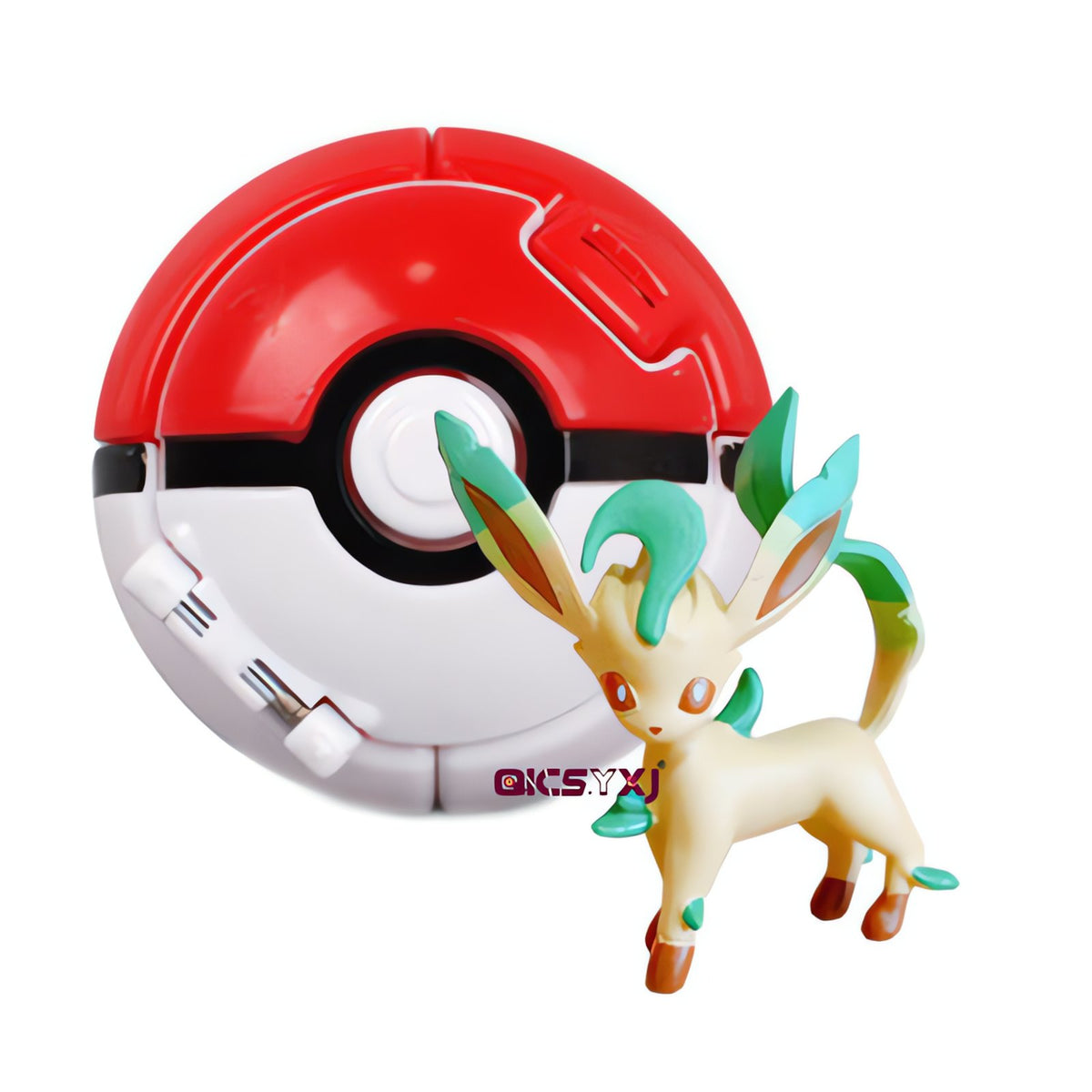 Poké Ball with a mini Pokémon figure – Leafeon
