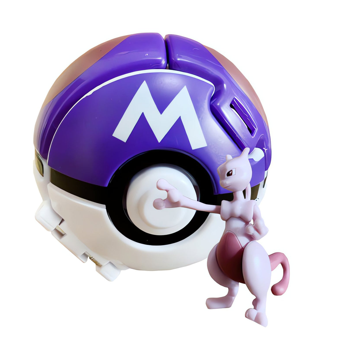 Poké Ball with a mini Pokémon figure – Mewtwo