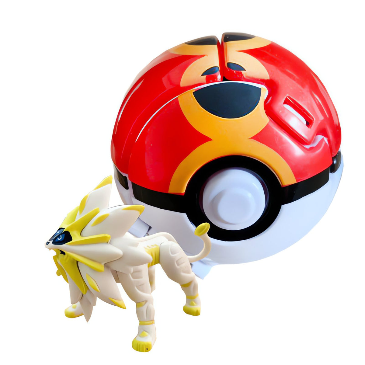 Poké Ball with a mini Pokémon figure – Solgaleo