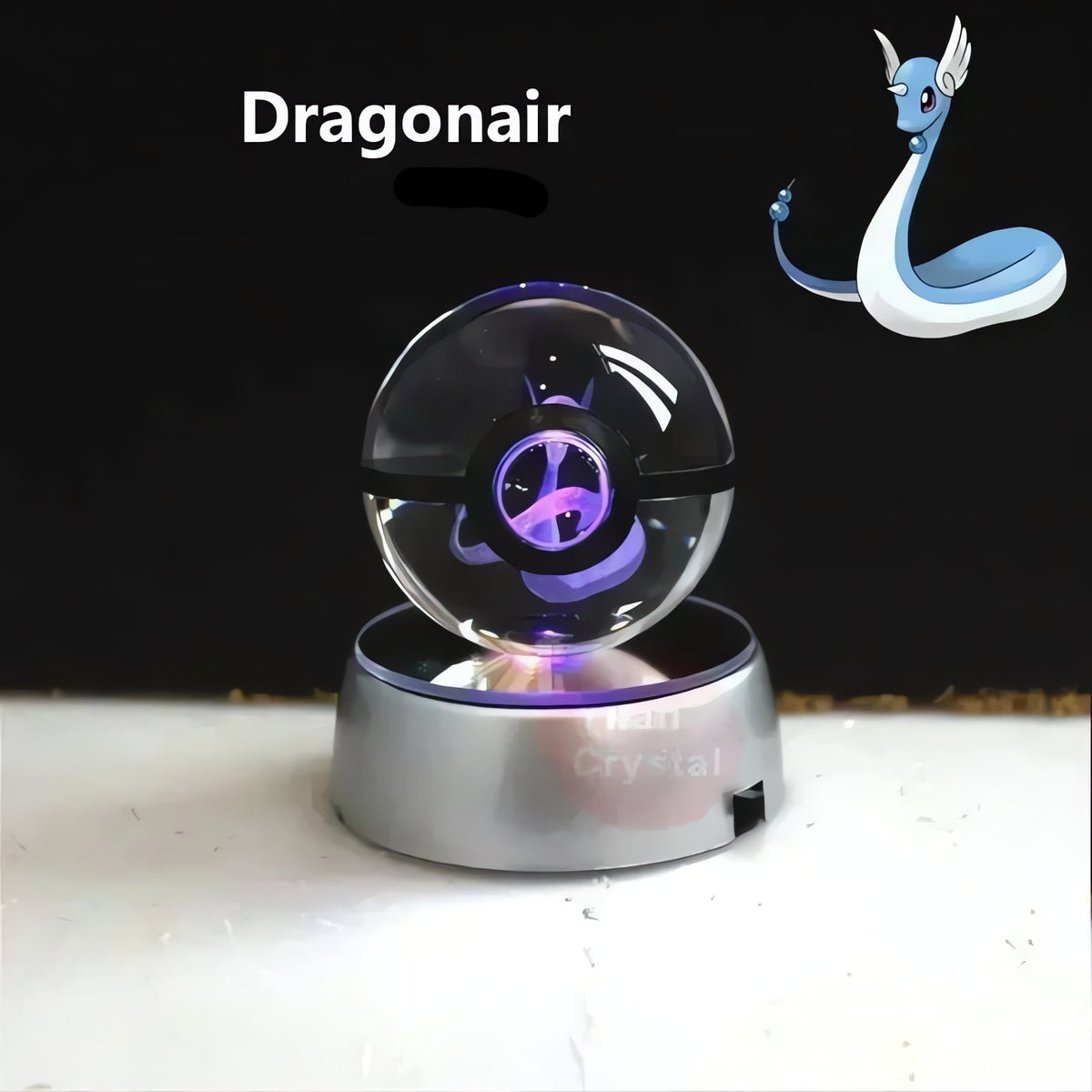 Pokéball crystal ball with colour-changing LED light, 50mm – Dragonair