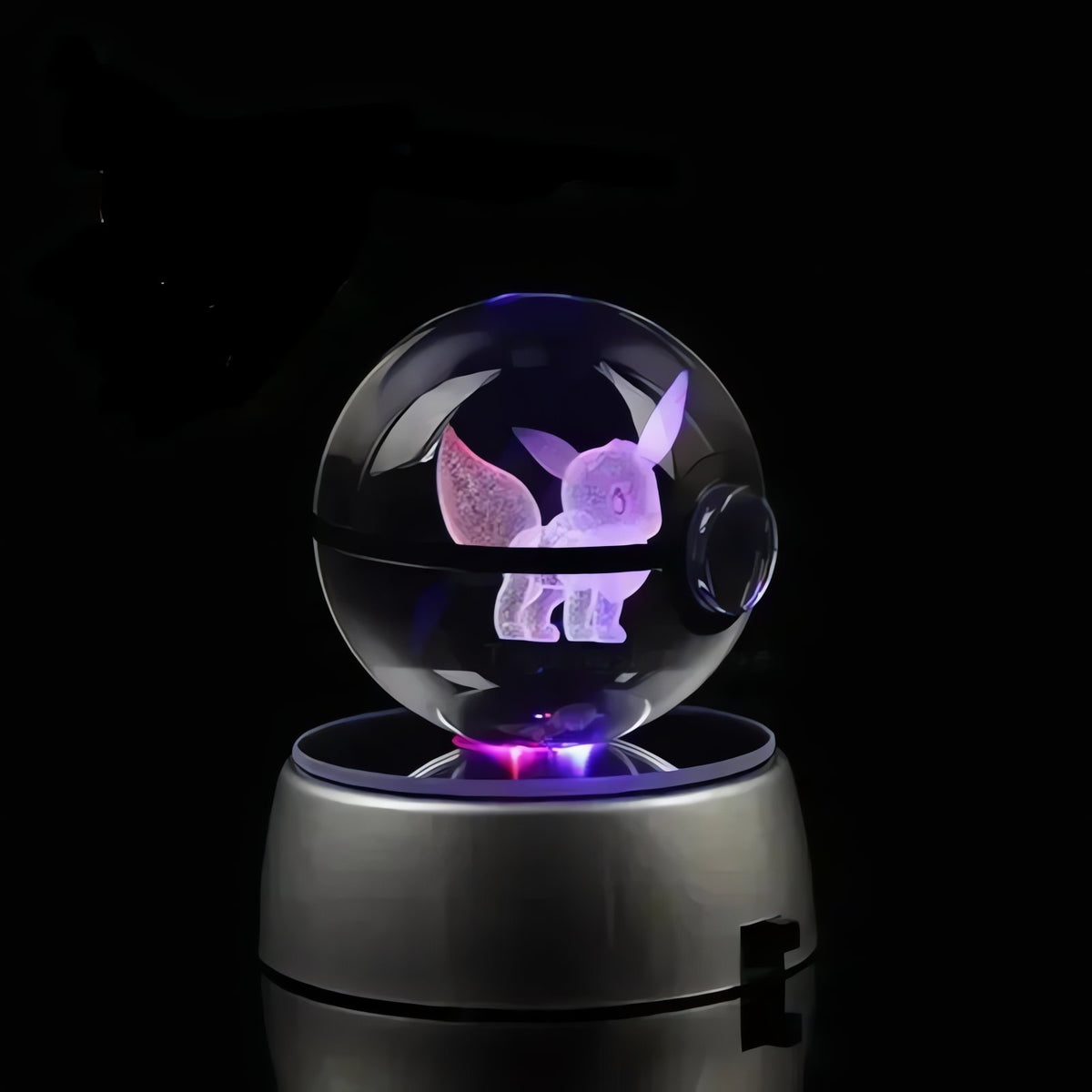 Pokéball crystal ball with colour-changing LED light, 50mm – Eevee
