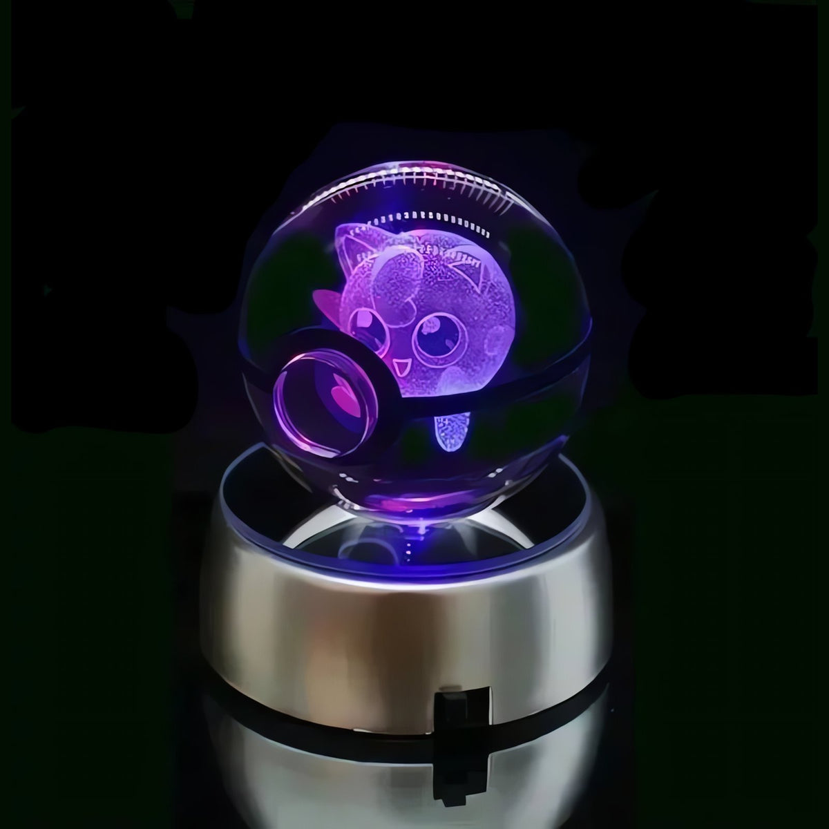 Pokéball crystal ball with colour-changing LED light, 50mm – Jigglypuff