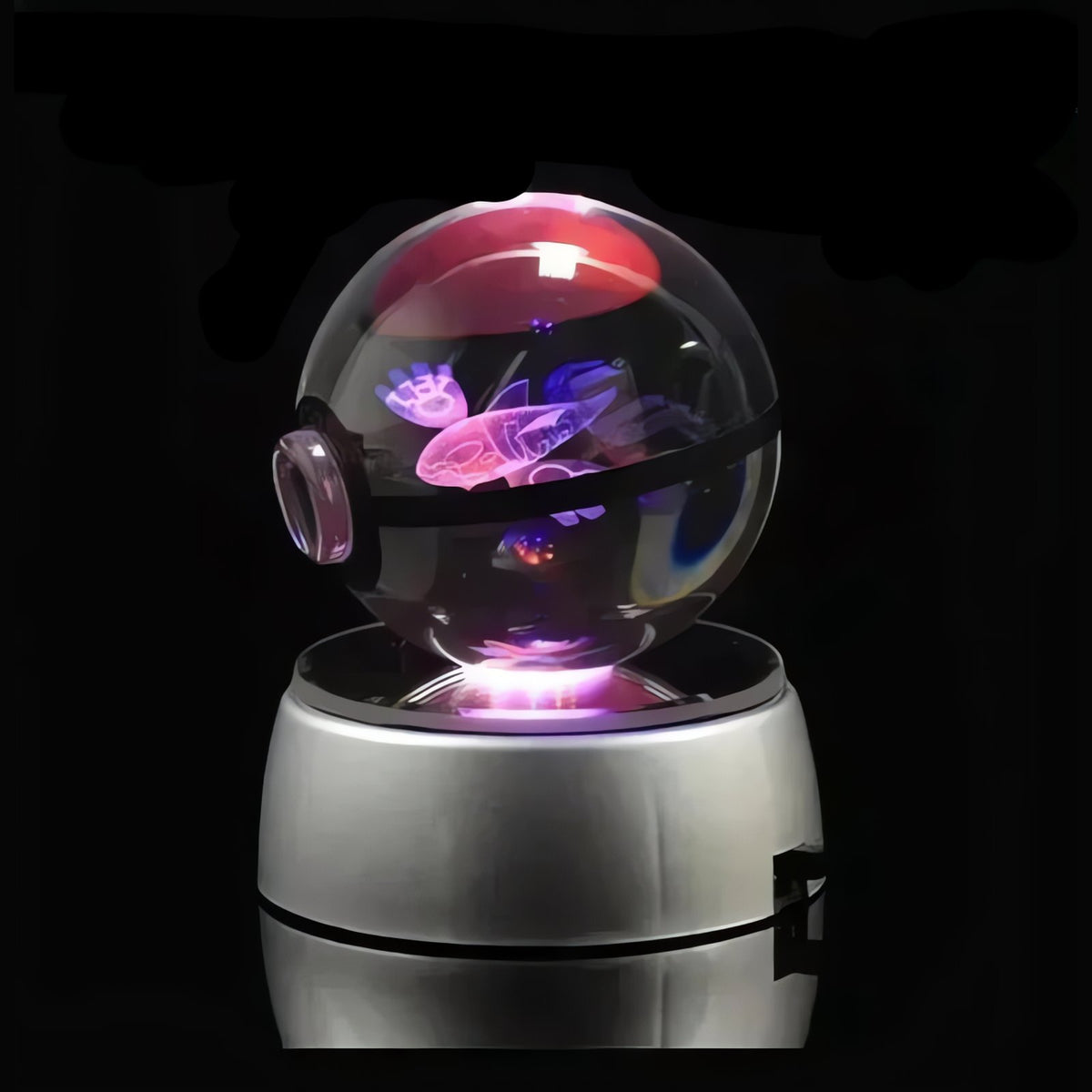 Pokéball crystal ball with colour-changing LED light, 50mm – Kyogre