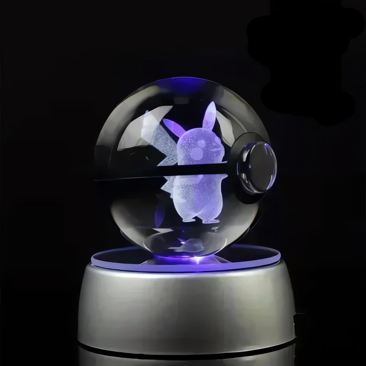 Pokéball crystal ball with colour-changing LED light, 50mm