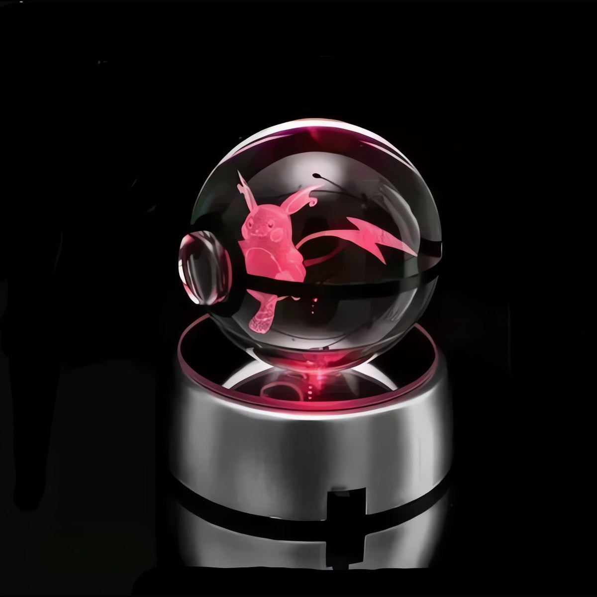 Pokéball crystal ball with colour-changing LED light, 50mm – Raichu