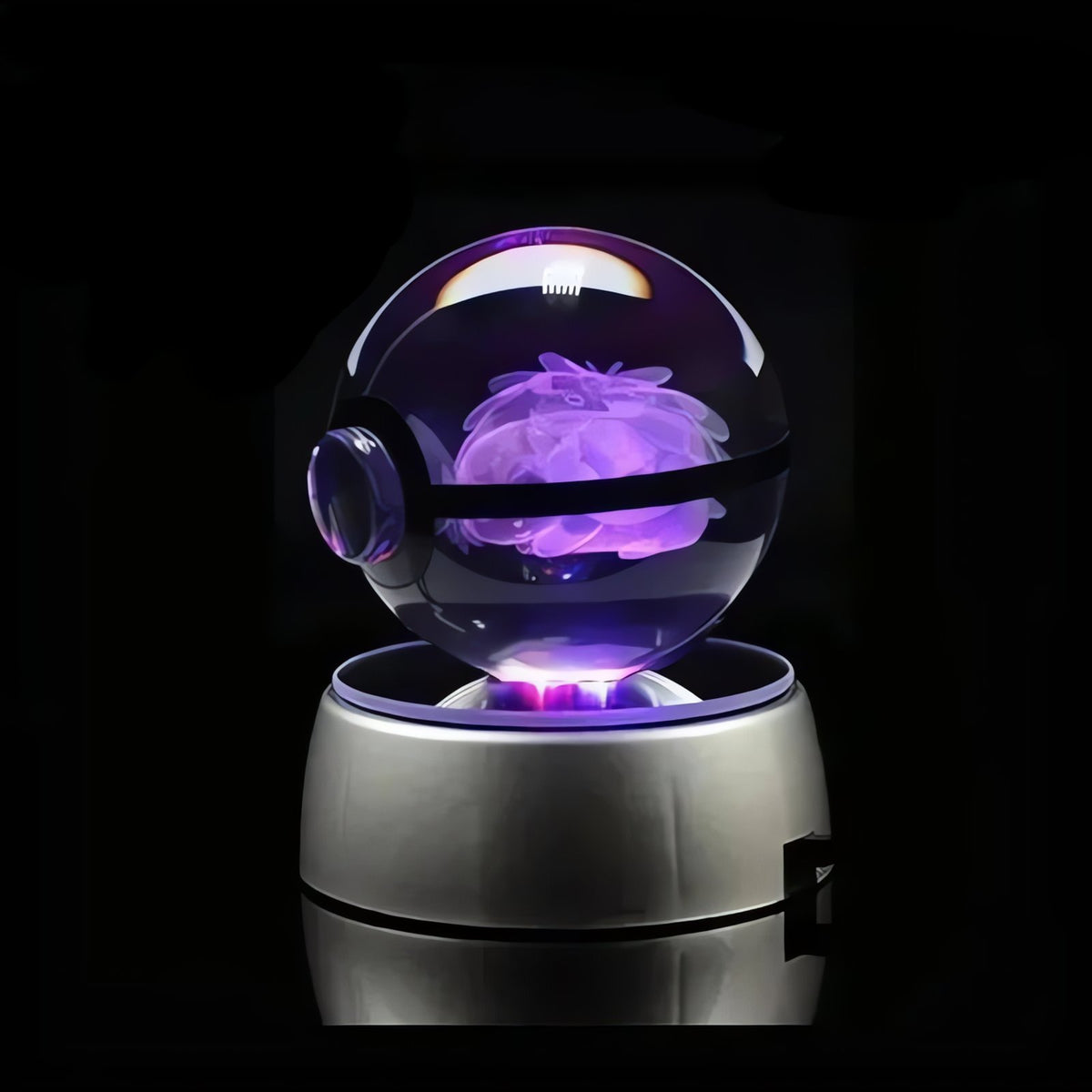 Pokéball crystal ball with colour-changing LED light, 50mm – Shaymin
