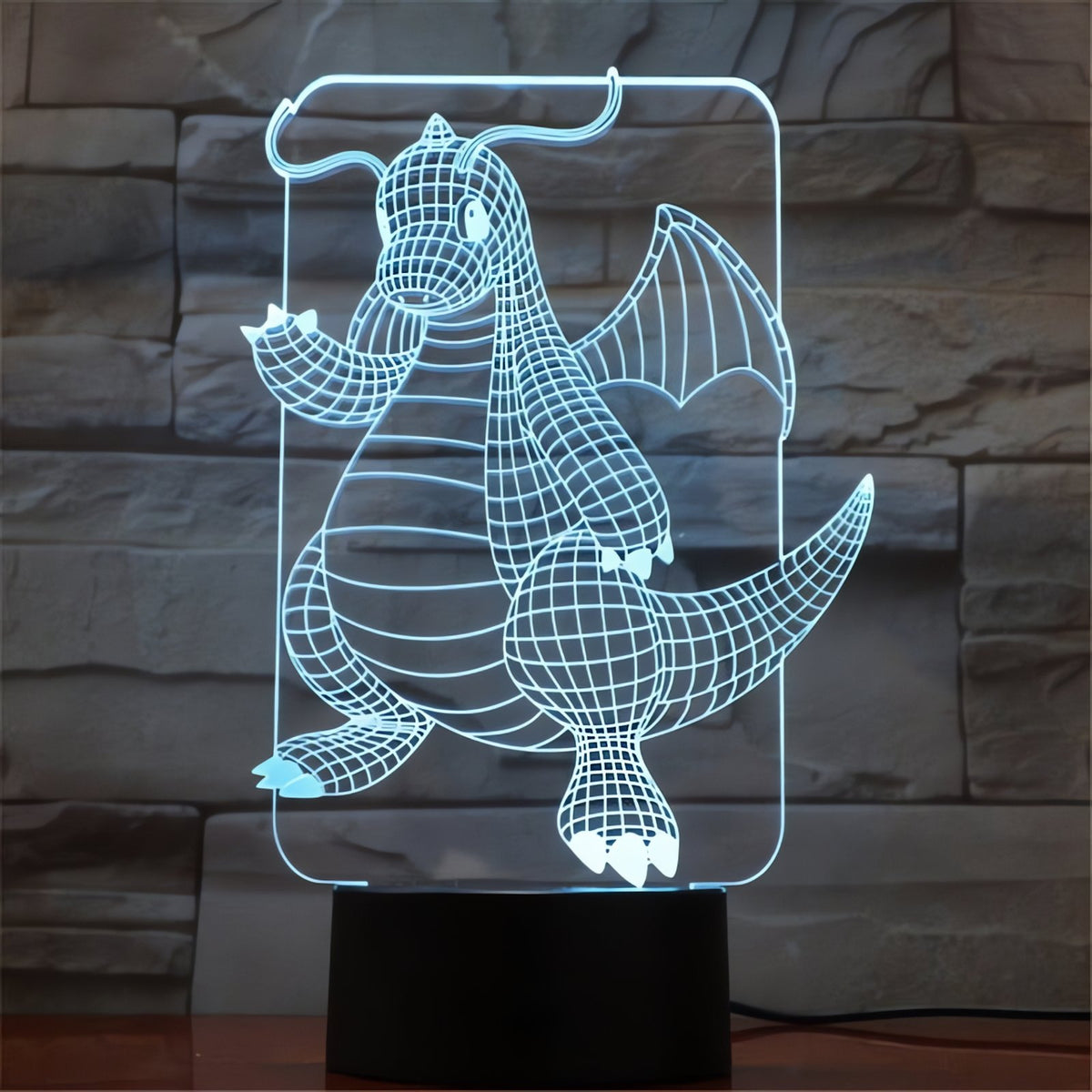 Pokémon 3D LED night light with engraved acrylic – Dragonite