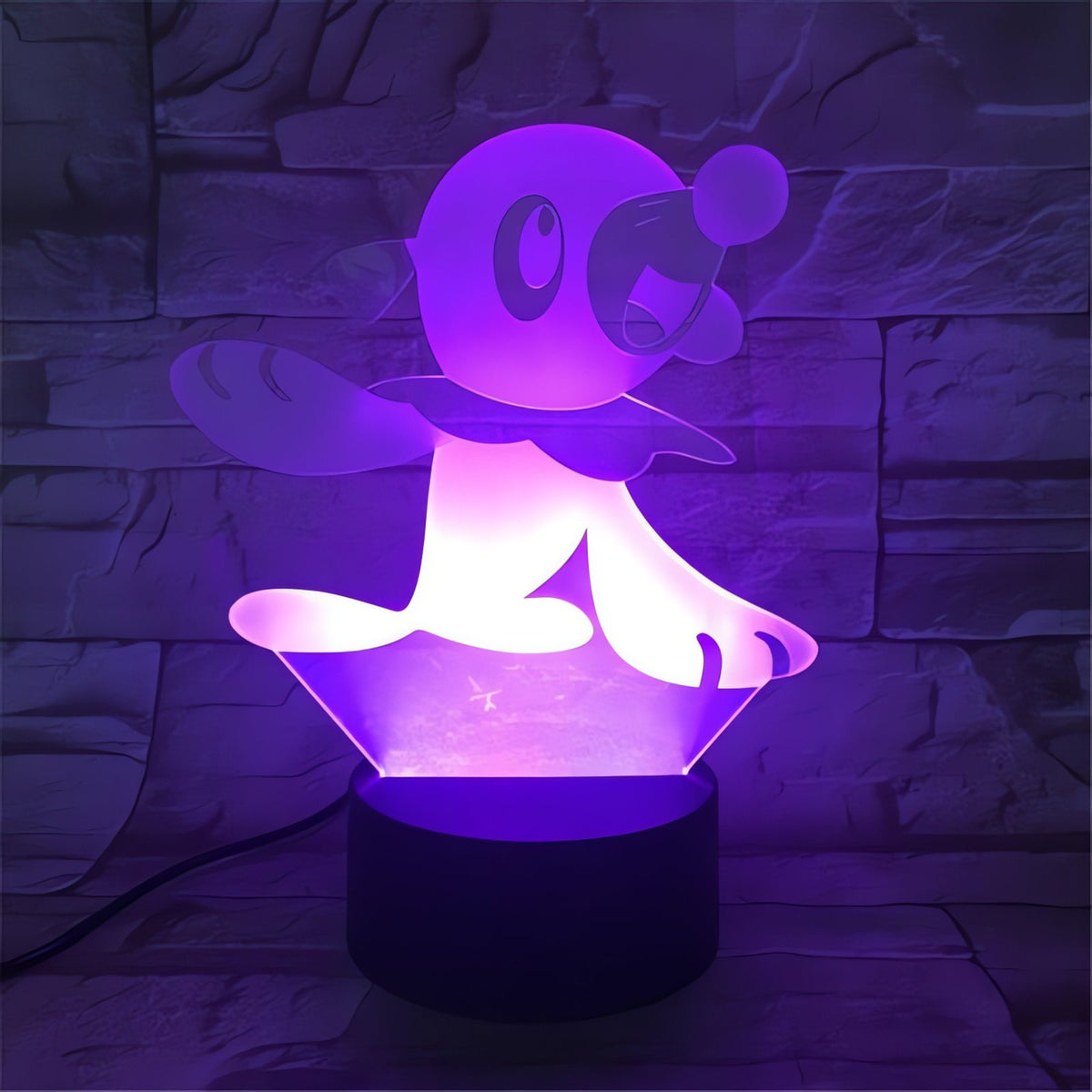 Pokémon 3D LED night light with engraved acrylic – Popplio