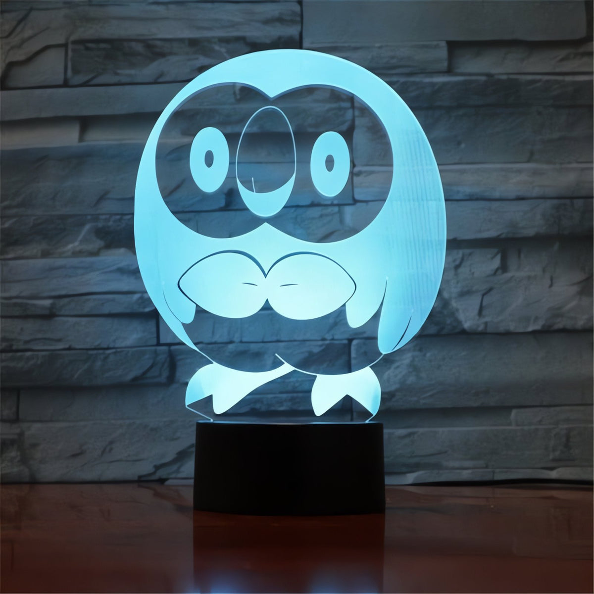 Pokémon 3D LED night light with engraved acrylic – Rowlet