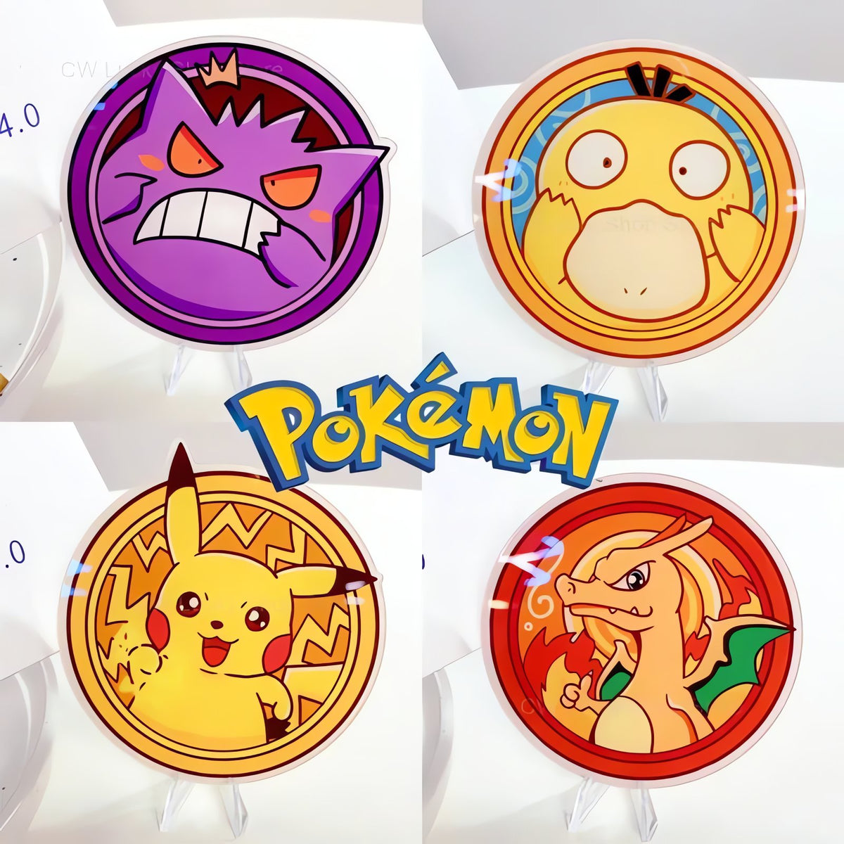 Pokémon acrylic coasters, 9cm