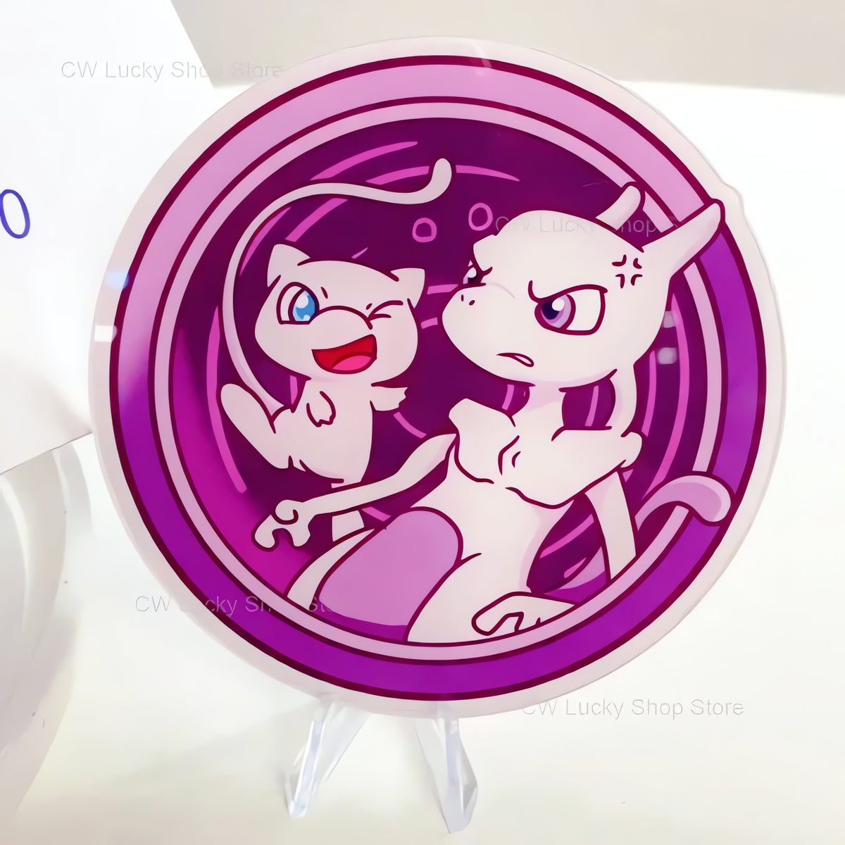 Pokémon acrylic coasters, 9cm – Mewtwo