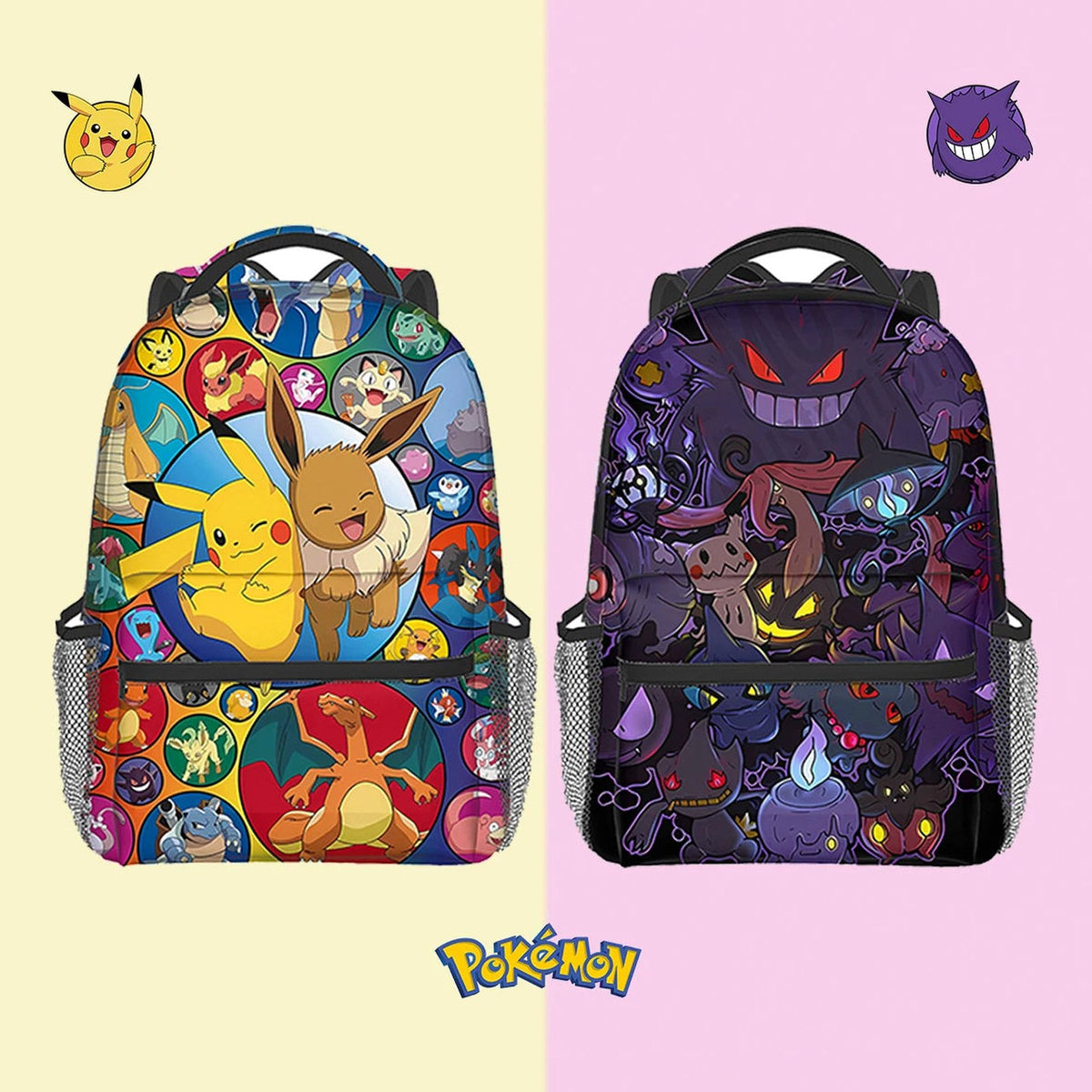 Pokémon backpack with character designs