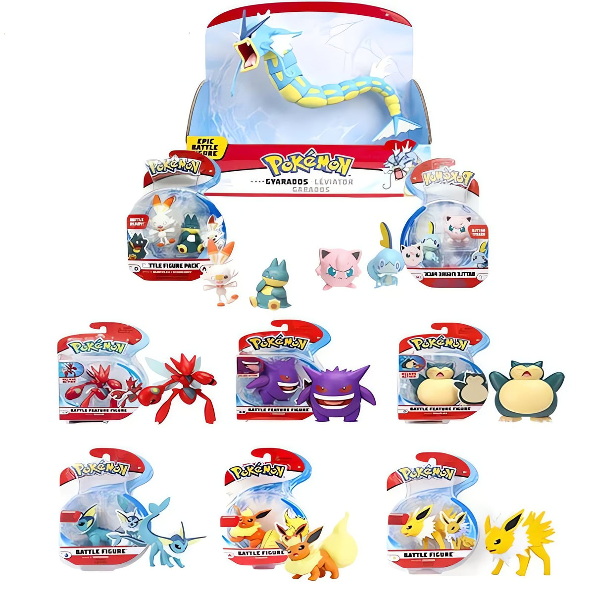 Pokémon battle figures in various designs