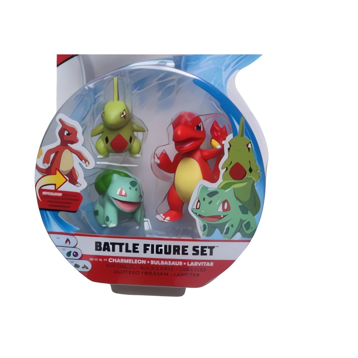 Pokémon battle figures in various designs – Charmander Bulbasaur Larvitar