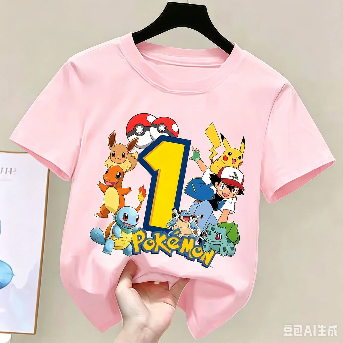 Pink Pokémon birthday T-shirt