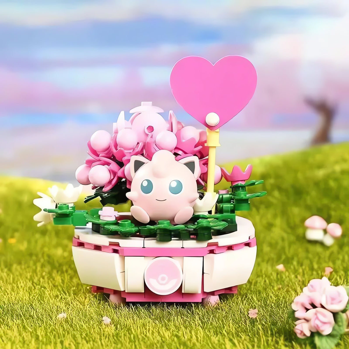 Pokémon building block figure set with mini scene – Jigglypuff
