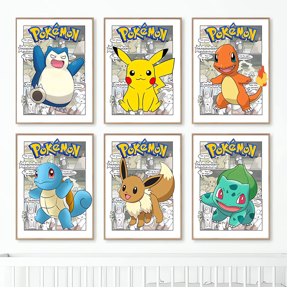 Pokémon comic-style canvas print